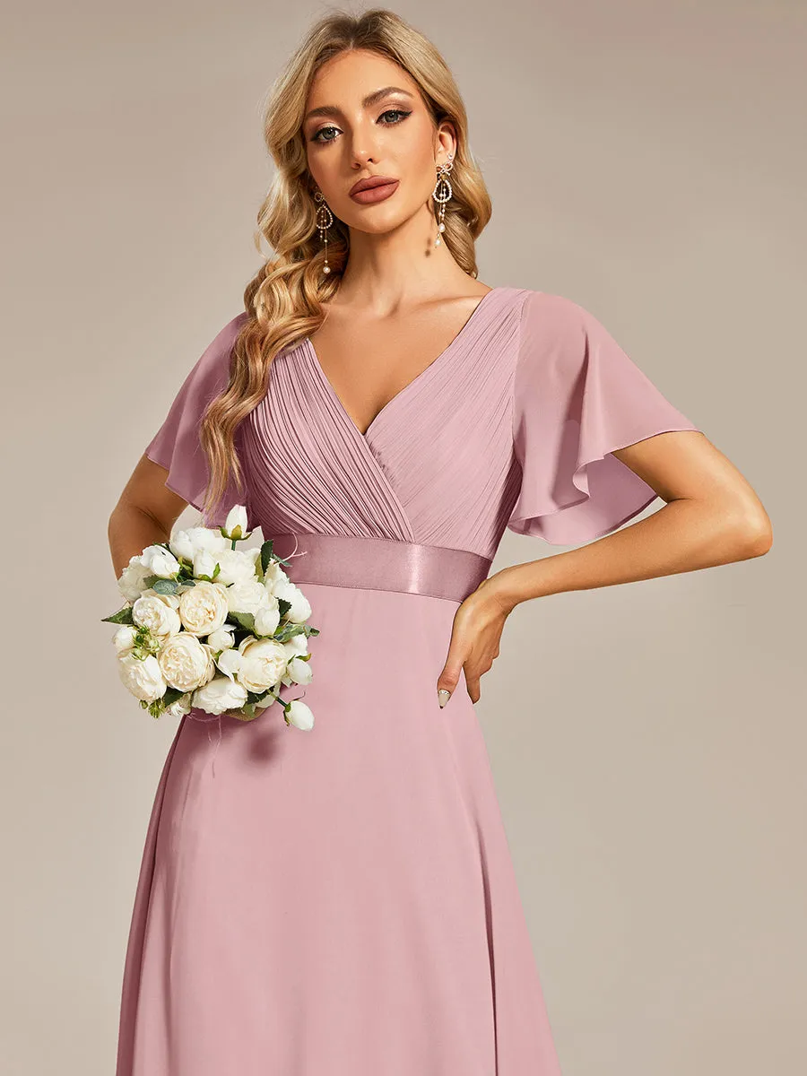 Glamorous Pretty Double V-Neck Ruffles Padded Wholesale Evening Dresses EP09890