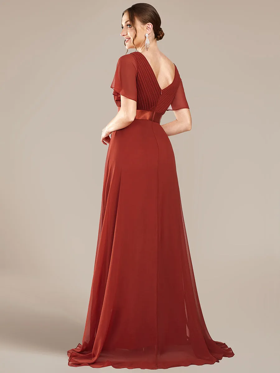 Glamorous Pretty Double V-Neck Ruffles Padded Wholesale Evening Dresses EP09890
