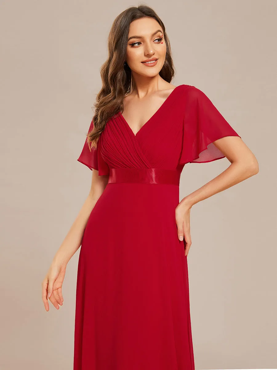 Glamorous Pretty Double V-Neck Ruffles Padded Wholesale Evening Dresses EP09890