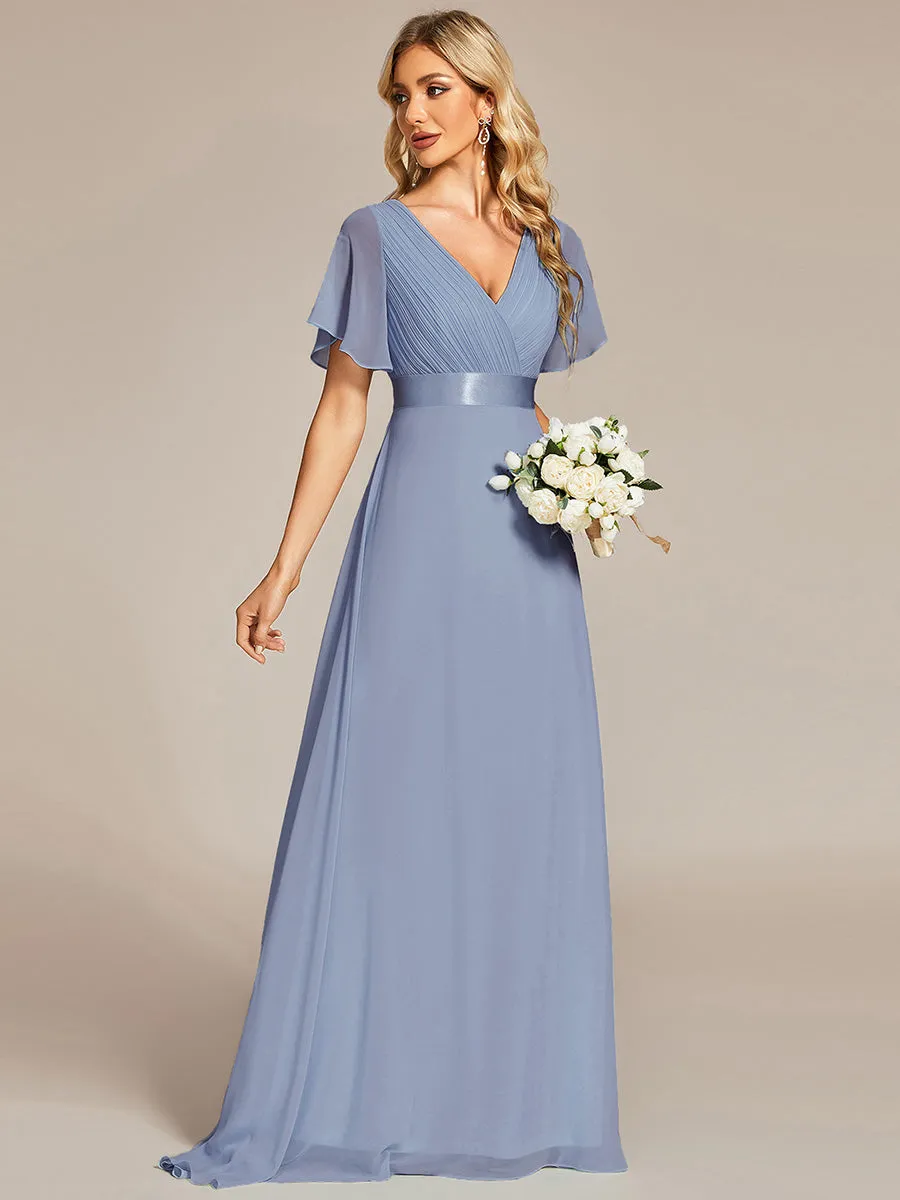 Glamorous Pretty Double V-Neck Ruffles Padded Wholesale Evening Dresses EP09890