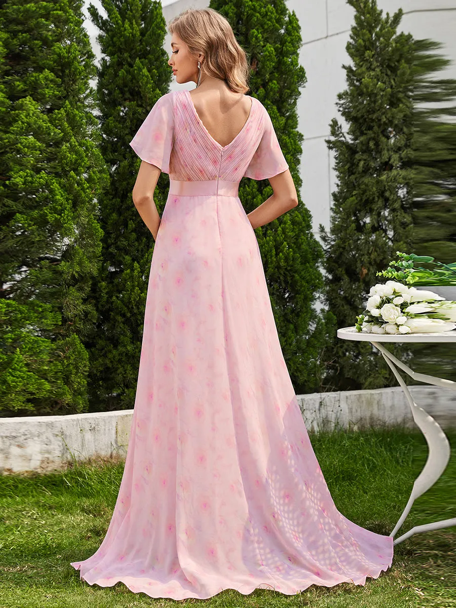 Glamorous Pretty Double V-Neck Ruffles Padded Wholesale Evening Dresses EP09890