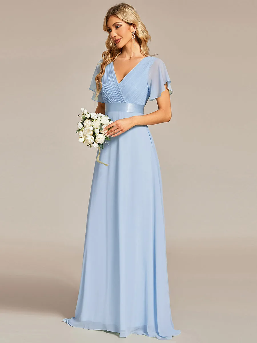 Glamorous Pretty Double V-Neck Ruffles Padded Wholesale Evening Dresses EP09890