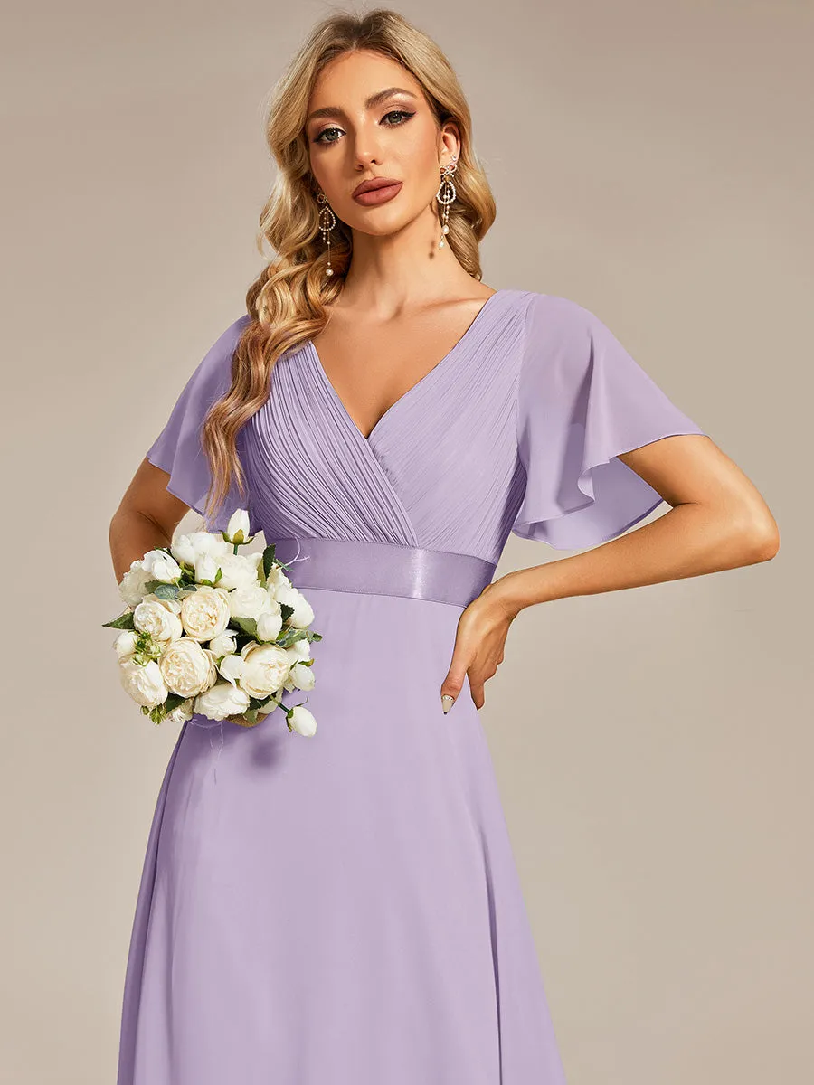 Glamorous Pretty Double V-Neck Ruffles Padded Wholesale Evening Dresses EP09890