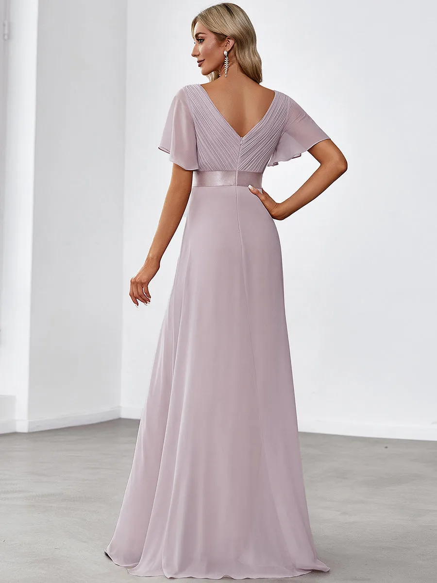 Glamorous Pretty Double V-Neck Ruffles Padded Wholesale Evening Dresses EP09890