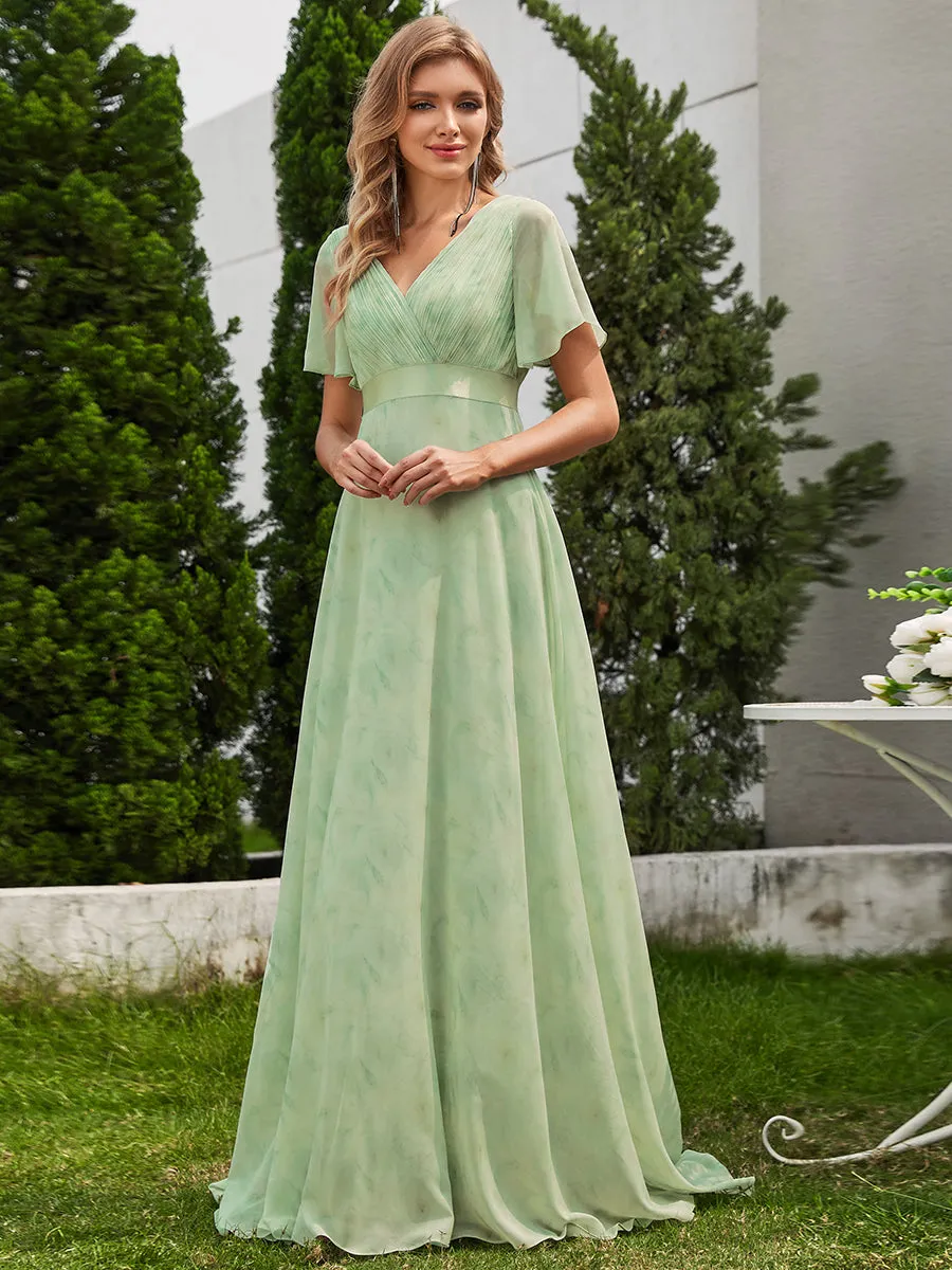 Glamorous Pretty Double V-Neck Ruffles Padded Wholesale Evening Dresses EP09890