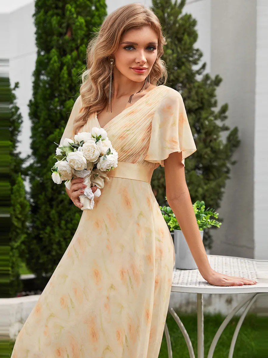 Glamorous Pretty Double V-Neck Ruffles Padded Wholesale Evening Dresses EP09890