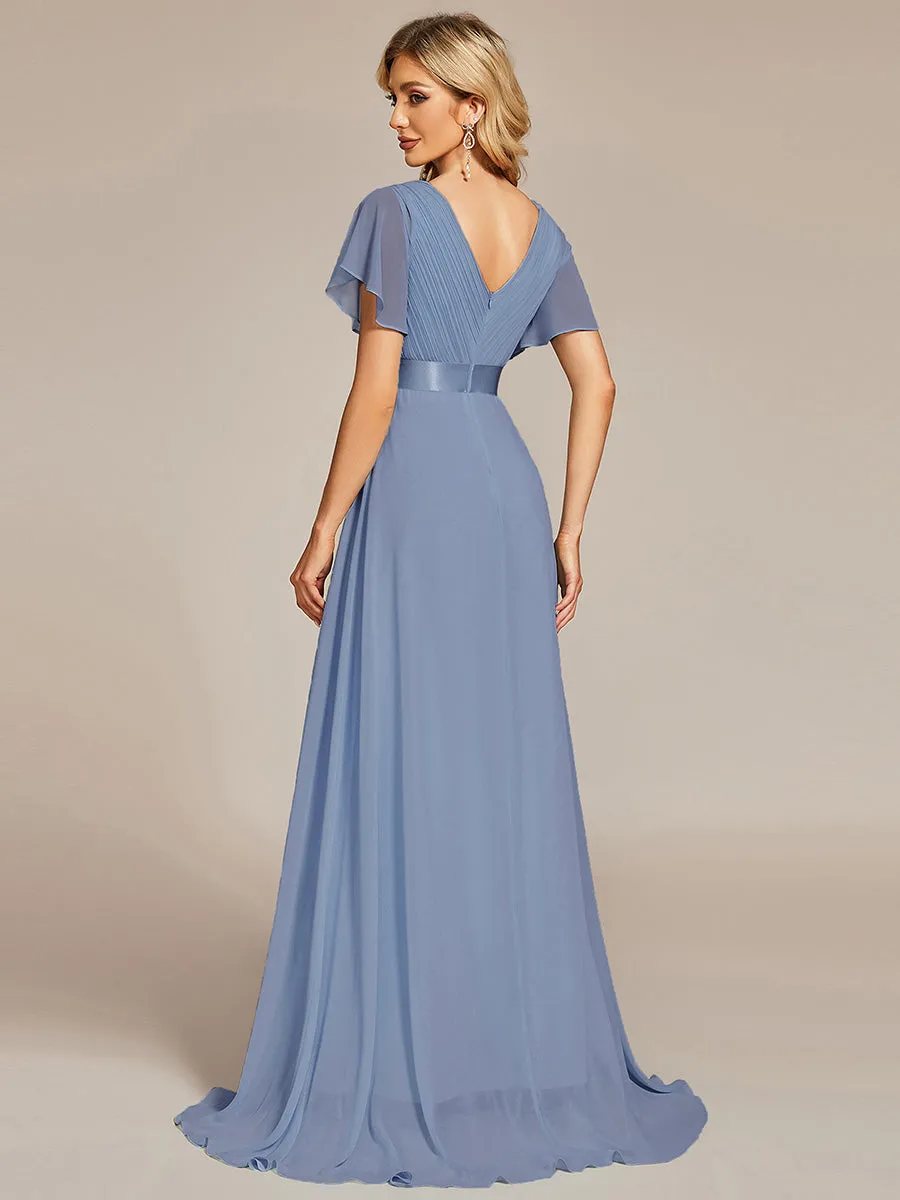 Glamorous Pretty Double V-Neck Ruffles Padded Wholesale Evening Dresses EP09890