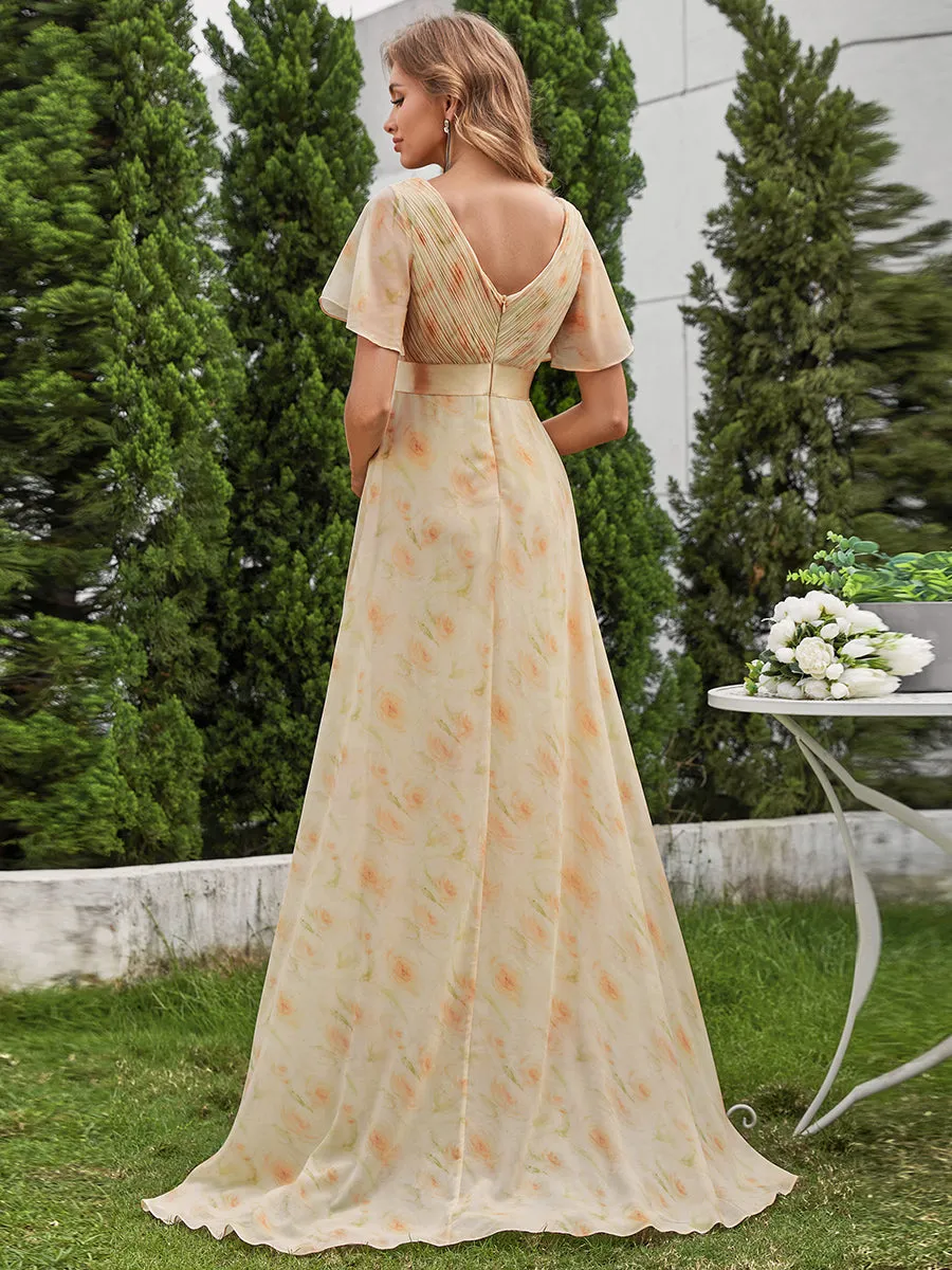 Glamorous Pretty Double V-Neck Ruffles Padded Wholesale Evening Dresses EP09890