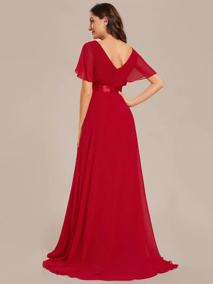 Glamorous Pretty Double V-Neck Ruffles Padded Wholesale Evening Dresses EP09890