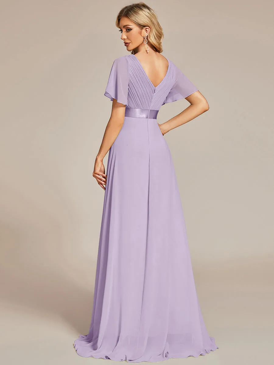 Glamorous Pretty Double V-Neck Ruffles Padded Wholesale Evening Dresses EP09890