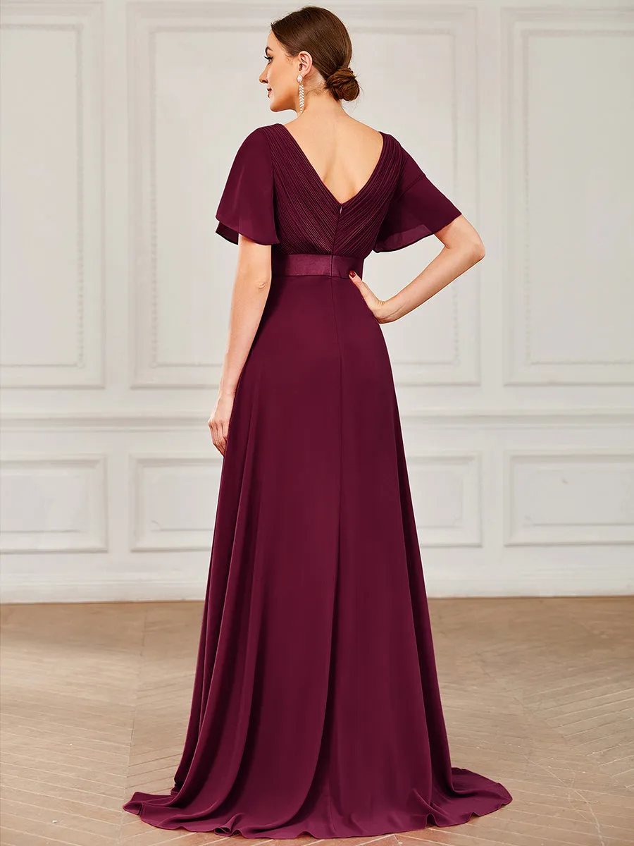 Glamorous Pretty Double V-Neck Ruffles Padded Wholesale Evening Dresses EP09890