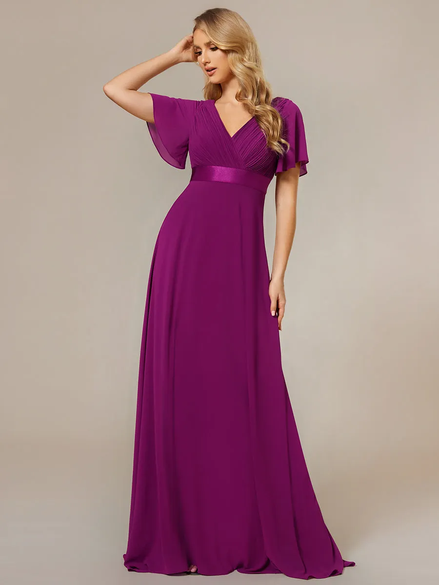 Glamorous Pretty Double V-Neck Ruffles Padded Wholesale Evening Dresses EP09890