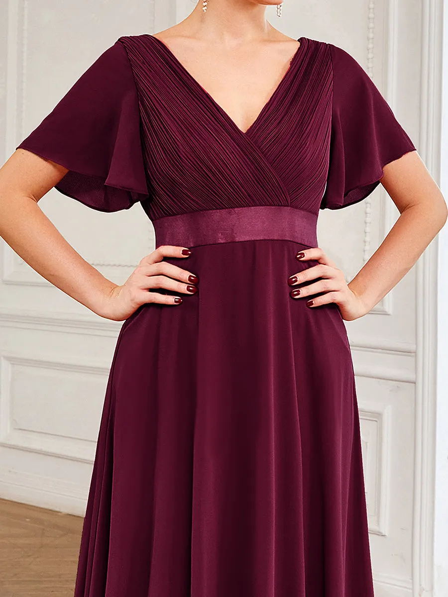 Glamorous Pretty Double V-Neck Ruffles Padded Wholesale Evening Dresses EP09890