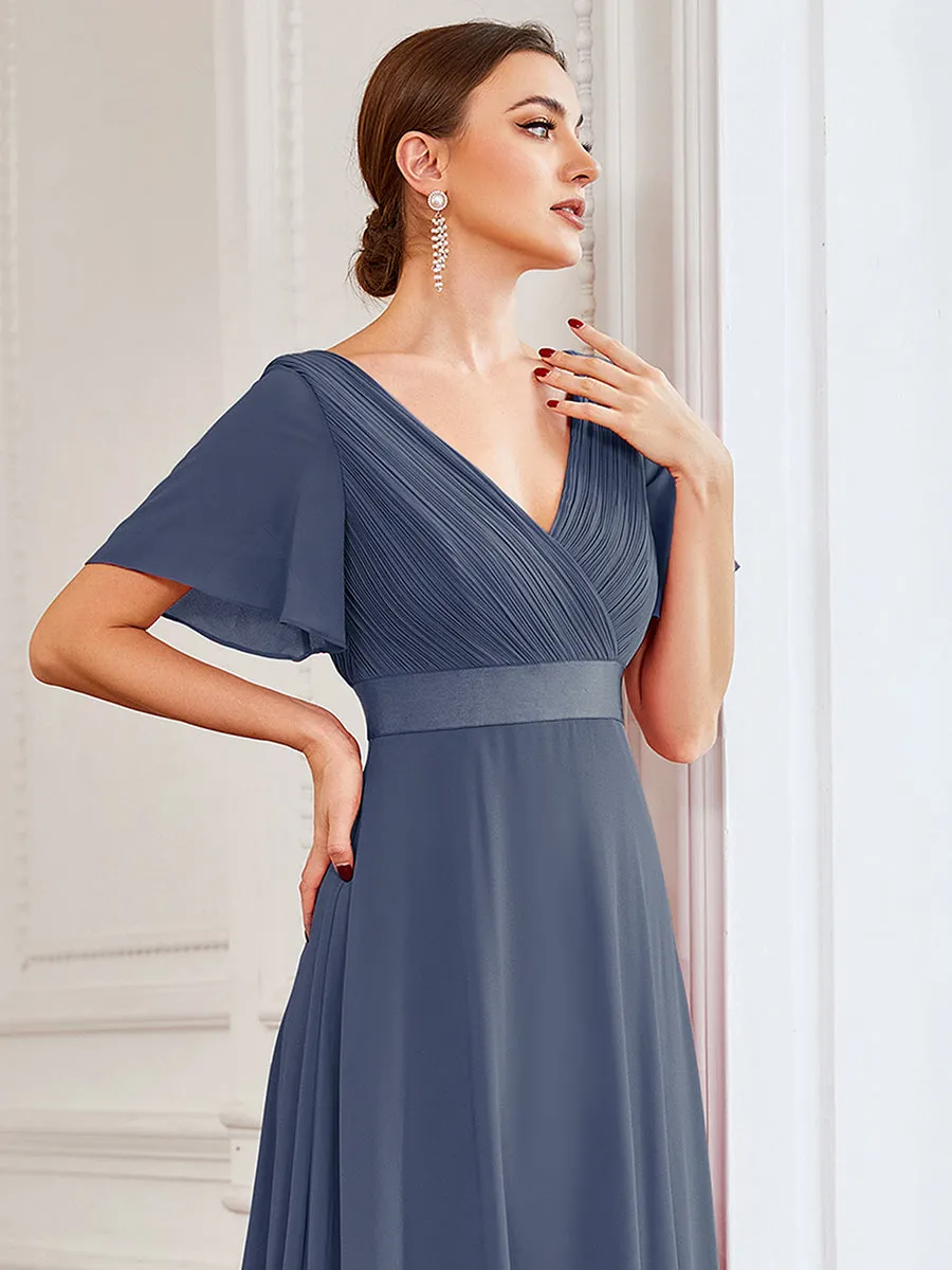 Glamorous Pretty Double V-Neck Ruffles Padded Wholesale Evening Dresses EP09890