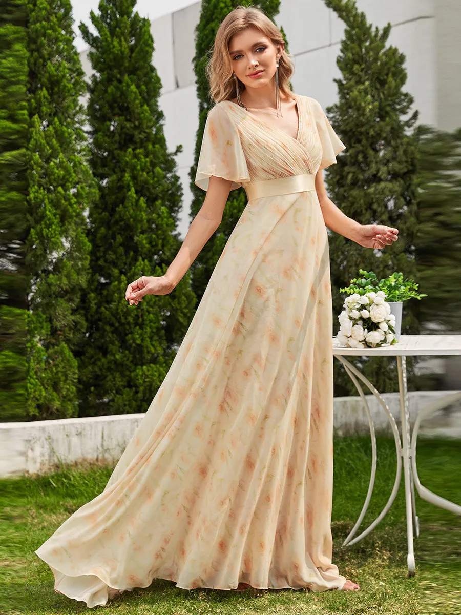 Glamorous Pretty Double V-Neck Ruffles Padded Wholesale Evening Dresses EP09890