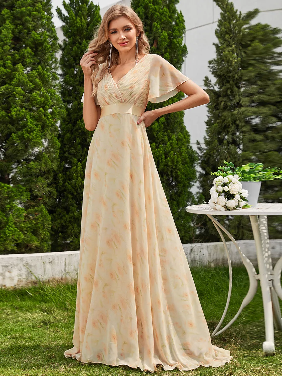 Glamorous Pretty Double V-Neck Ruffles Padded Wholesale Evening Dresses EP09890