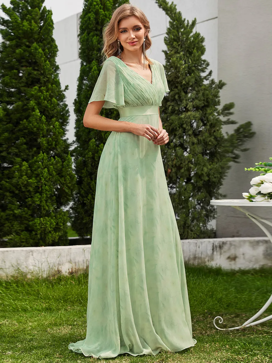 Glamorous Pretty Double V-Neck Ruffles Padded Wholesale Evening Dresses EP09890