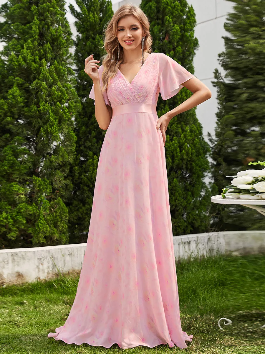 Glamorous Pretty Double V-Neck Ruffles Padded Wholesale Evening Dresses EP09890