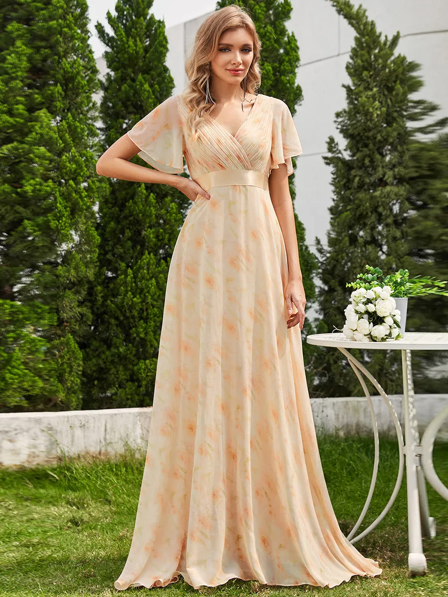 Glamorous Pretty Double V-Neck Ruffles Padded Wholesale Evening Dresses EP09890