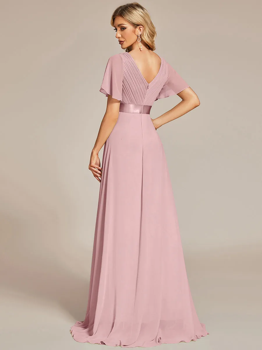 Glamorous Pretty Double V-Neck Ruffles Padded Wholesale Evening Dresses EP09890