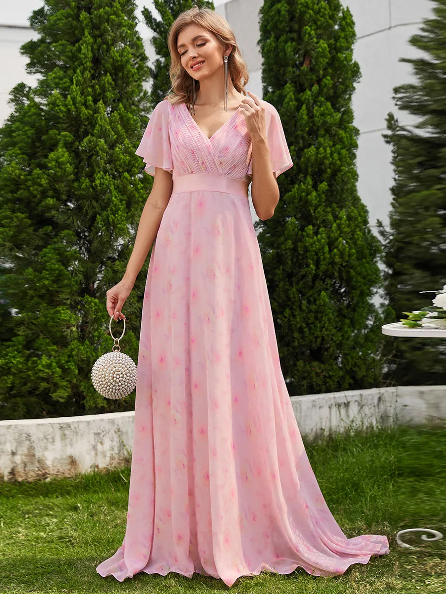 Glamorous Pretty Double V-Neck Ruffles Padded Wholesale Evening Dresses EP09890