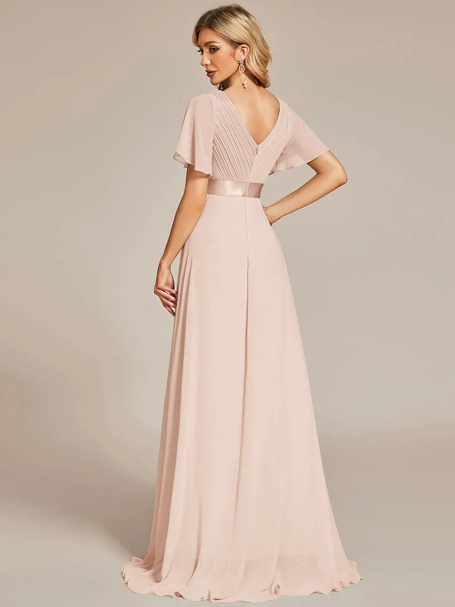 Glamorous Pretty Double V-Neck Ruffles Padded Wholesale Evening Dresses EP09890