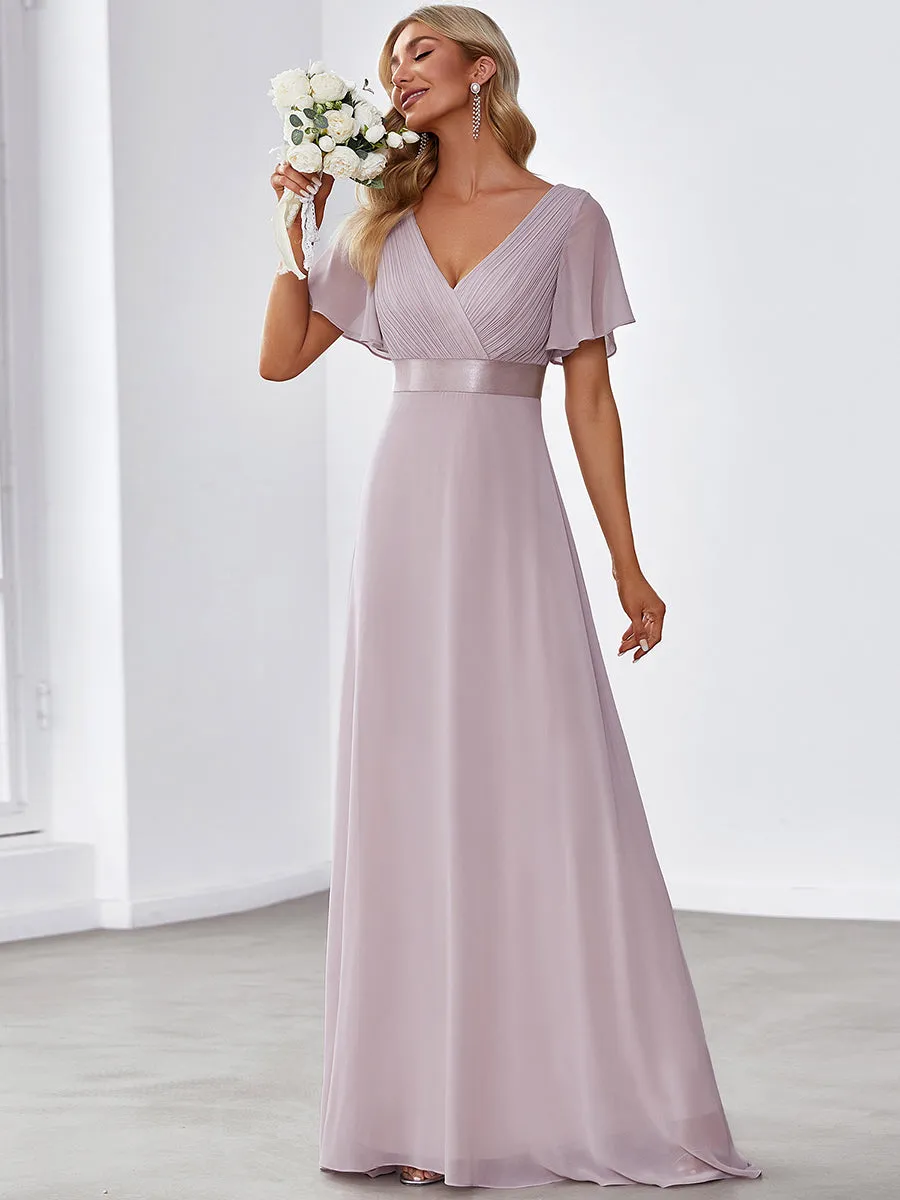 Glamorous Pretty Double V-Neck Ruffles Padded Wholesale Evening Dresses EP09890