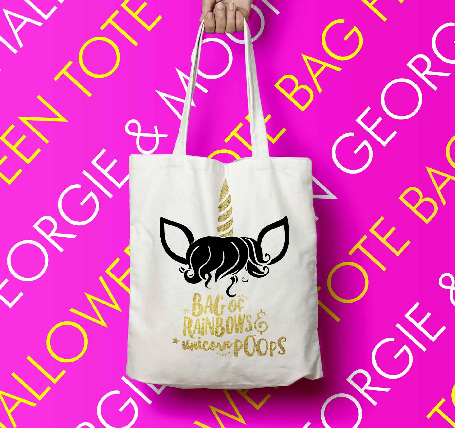 Halloween Tote Bag - Rainbows & Unicorn Poops