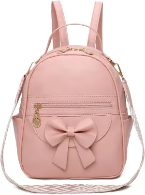I IHAYNER Girls Mini Backpack Cute Bowknot Leather Backpack for Girls Designer Small Shoulder Bag Fashion Handbag for Women