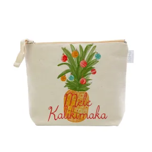 Mele Kalikimaka Pineapple Balls Cosmetic Bag, Large