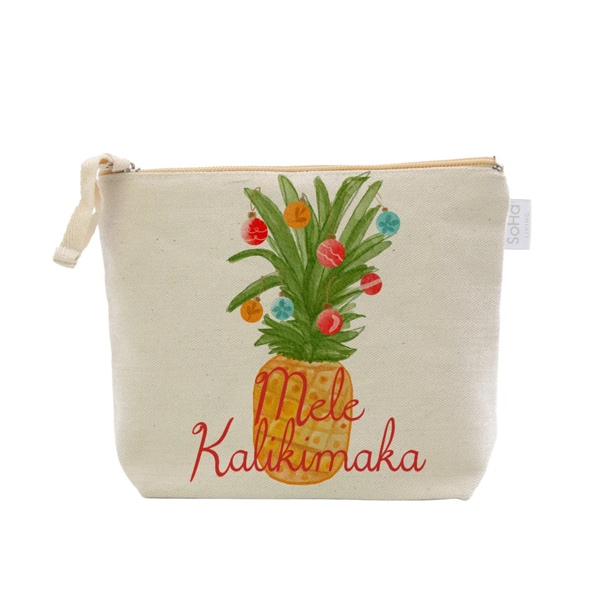 Mele Kalikimaka Pineapple Balls Cosmetic Bag, Large