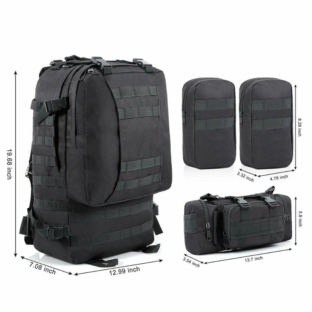 Military Style Outdoor Durable 55L Waterproof Backpack