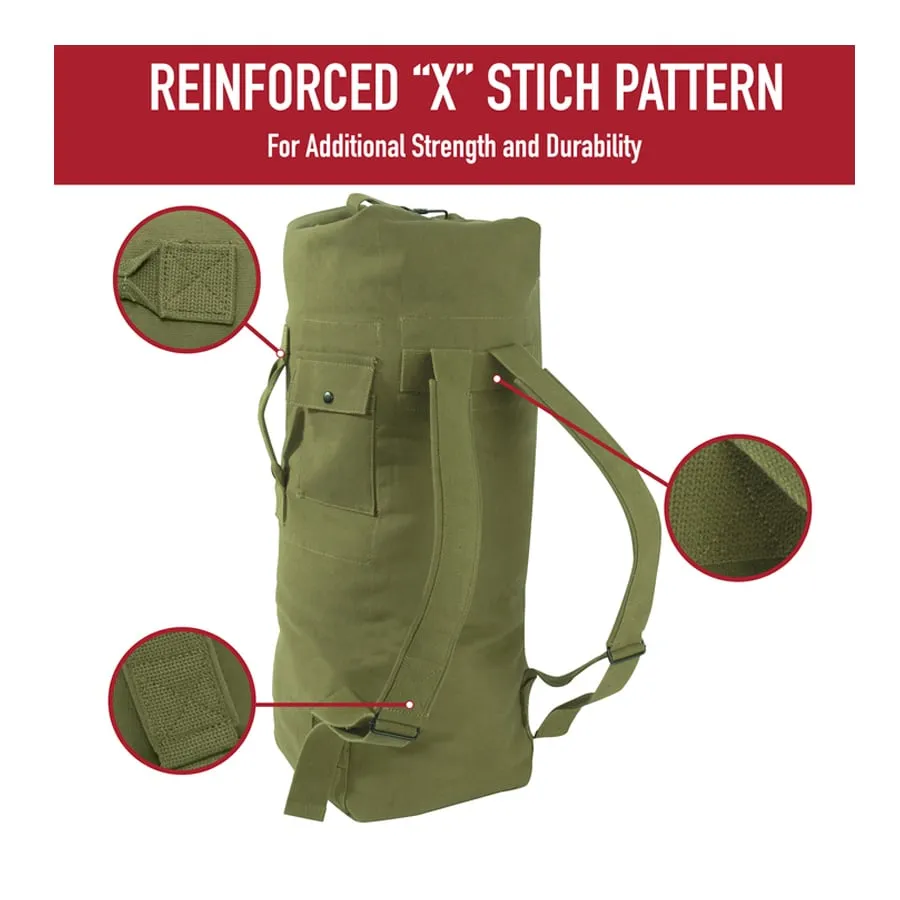 Milspec G.I. Style Canvas Double Strap Duffle Bag 89.6L - Olive Drab