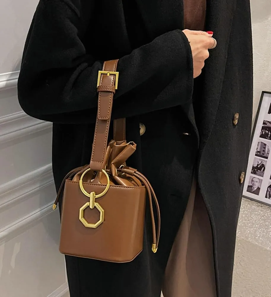 Mini Crossbody Bags For Women Small Bucket Bag For Work Casual Vegan Leather Shoulder Bag Fashion Satchel Purse Handbag 2025
