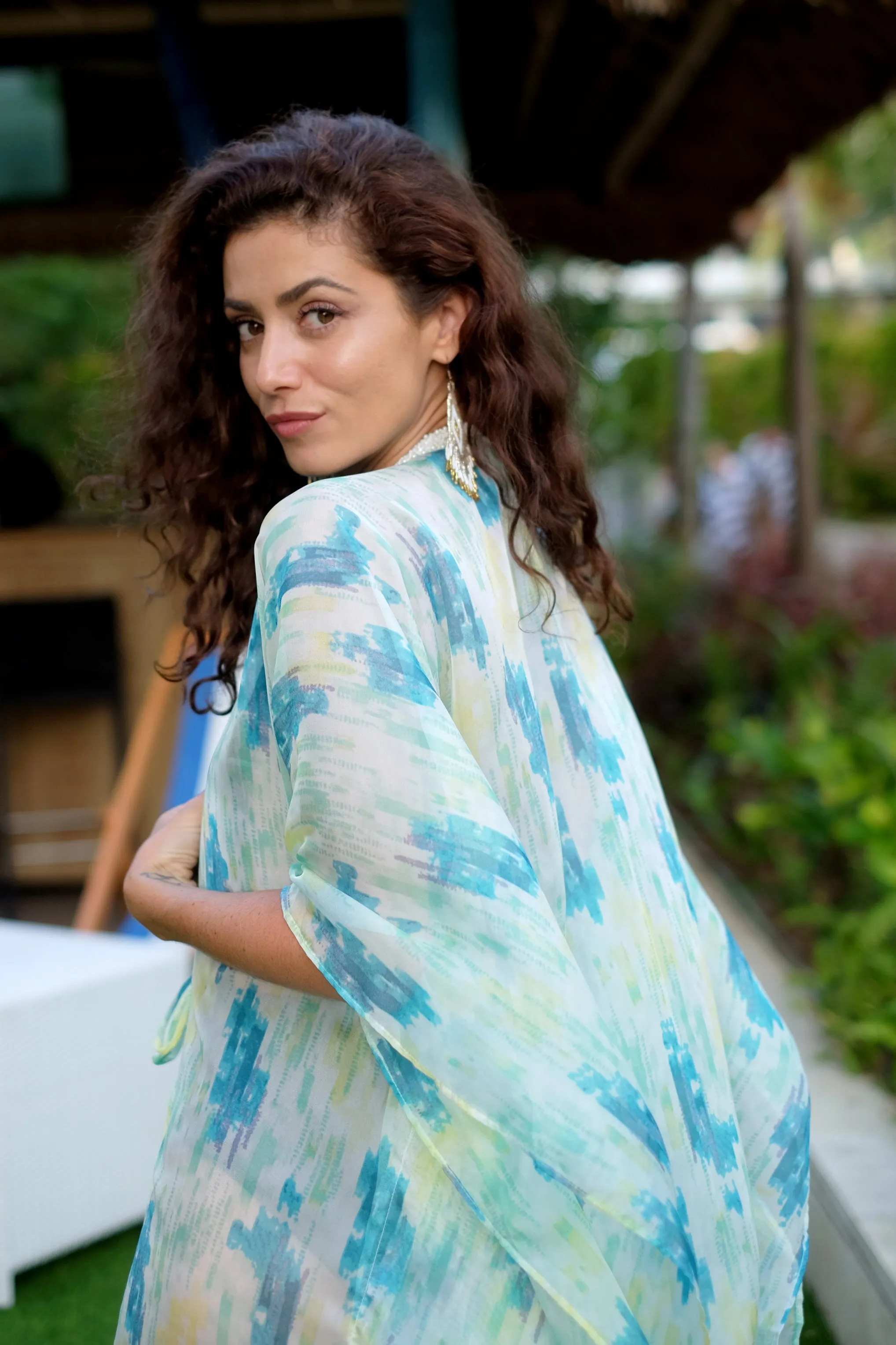 Misu Abstract Print Women's Beach Kaftan