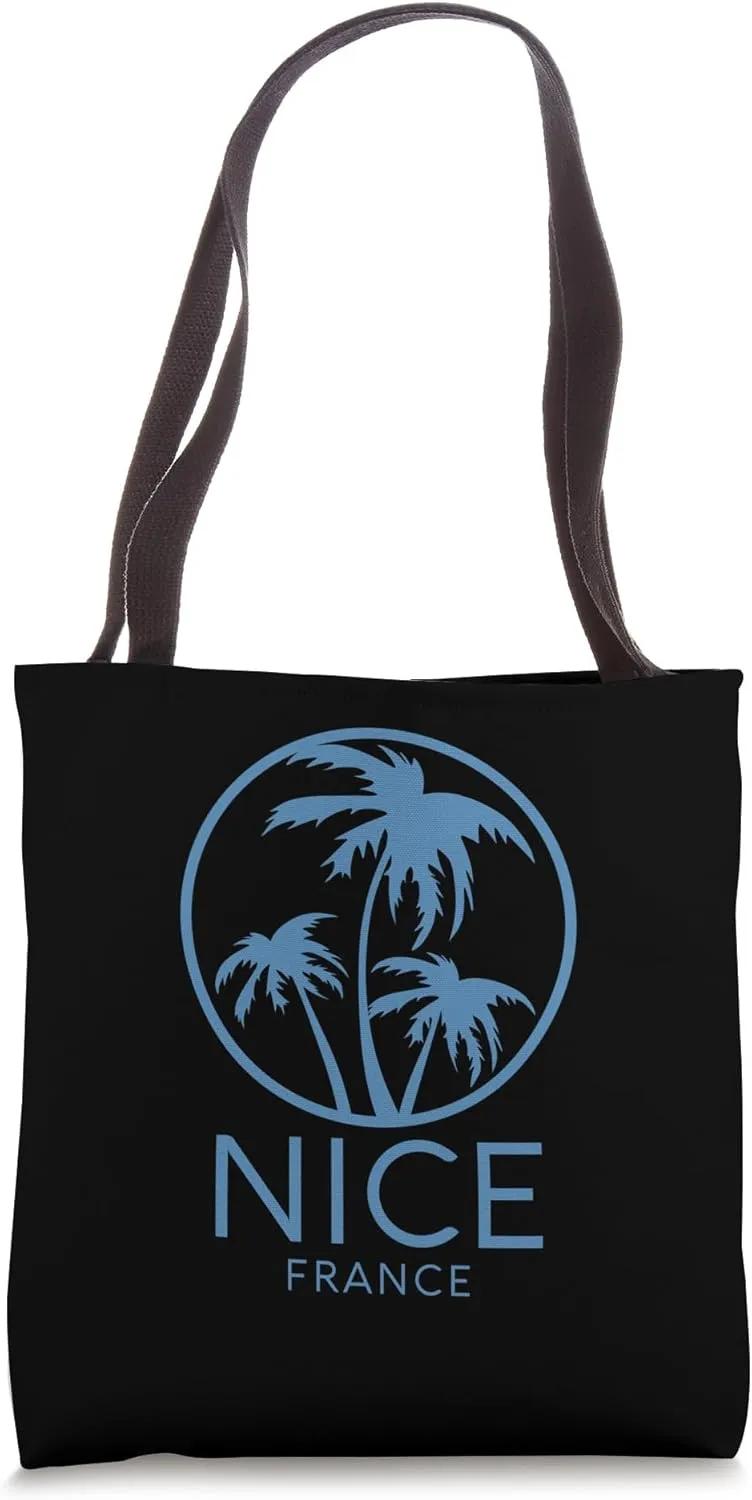 Nice France French Riviera Paris Europe Beach Palm Trees Tote Bag