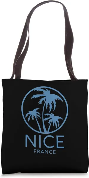 Nice France French Riviera Paris Europe Beach Palm Trees Tote Bag