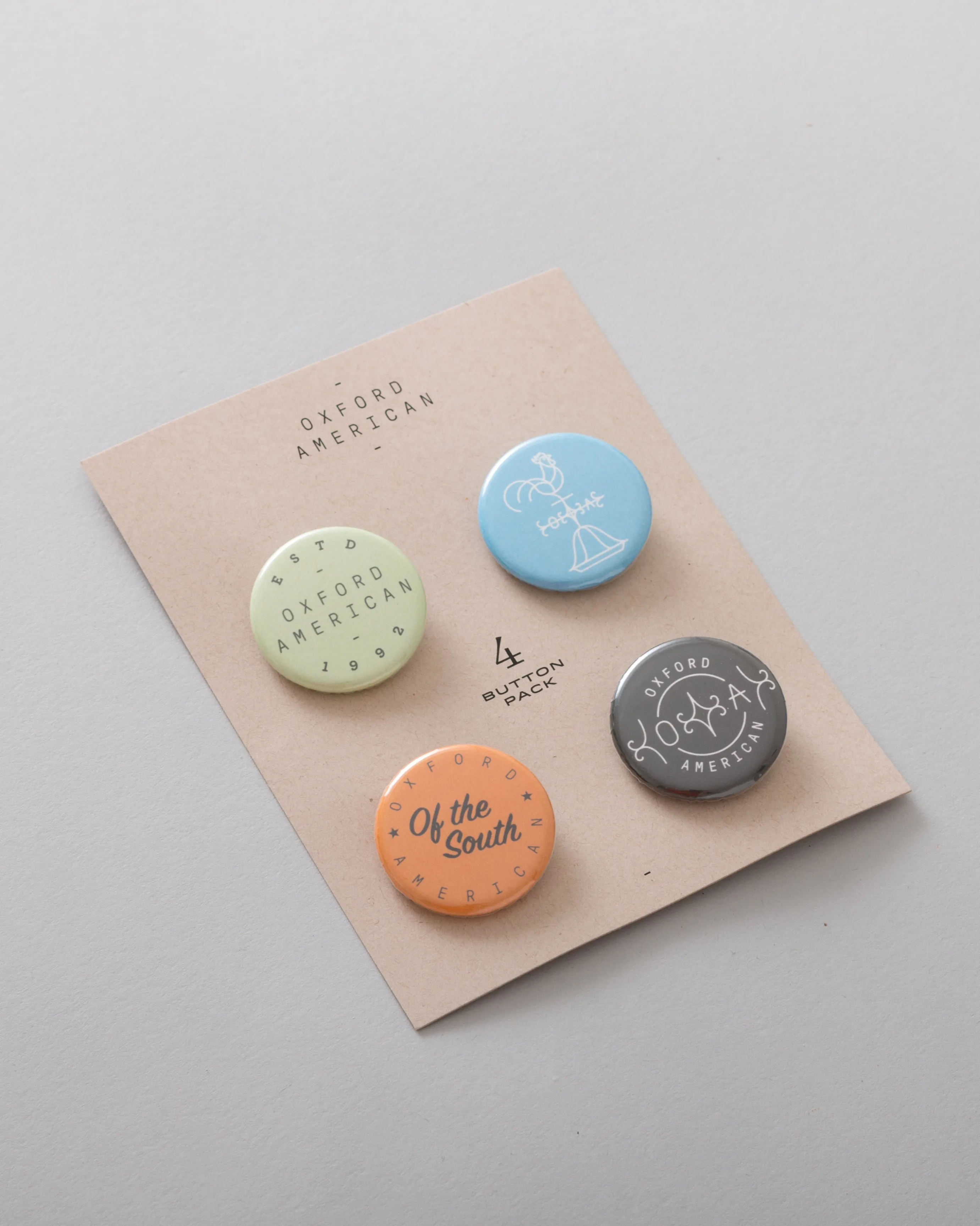 Oxford American Logo Buttons - 4-Pack
