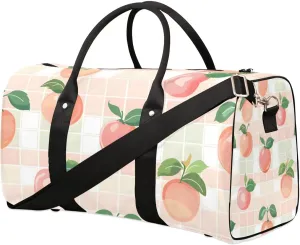 Peaches Plaids Foldable Lightweight Duffle Bag for Travel - Waterproof Carry On Bags for Airplanes, Travel Duffel Bags for Gym, Weekend