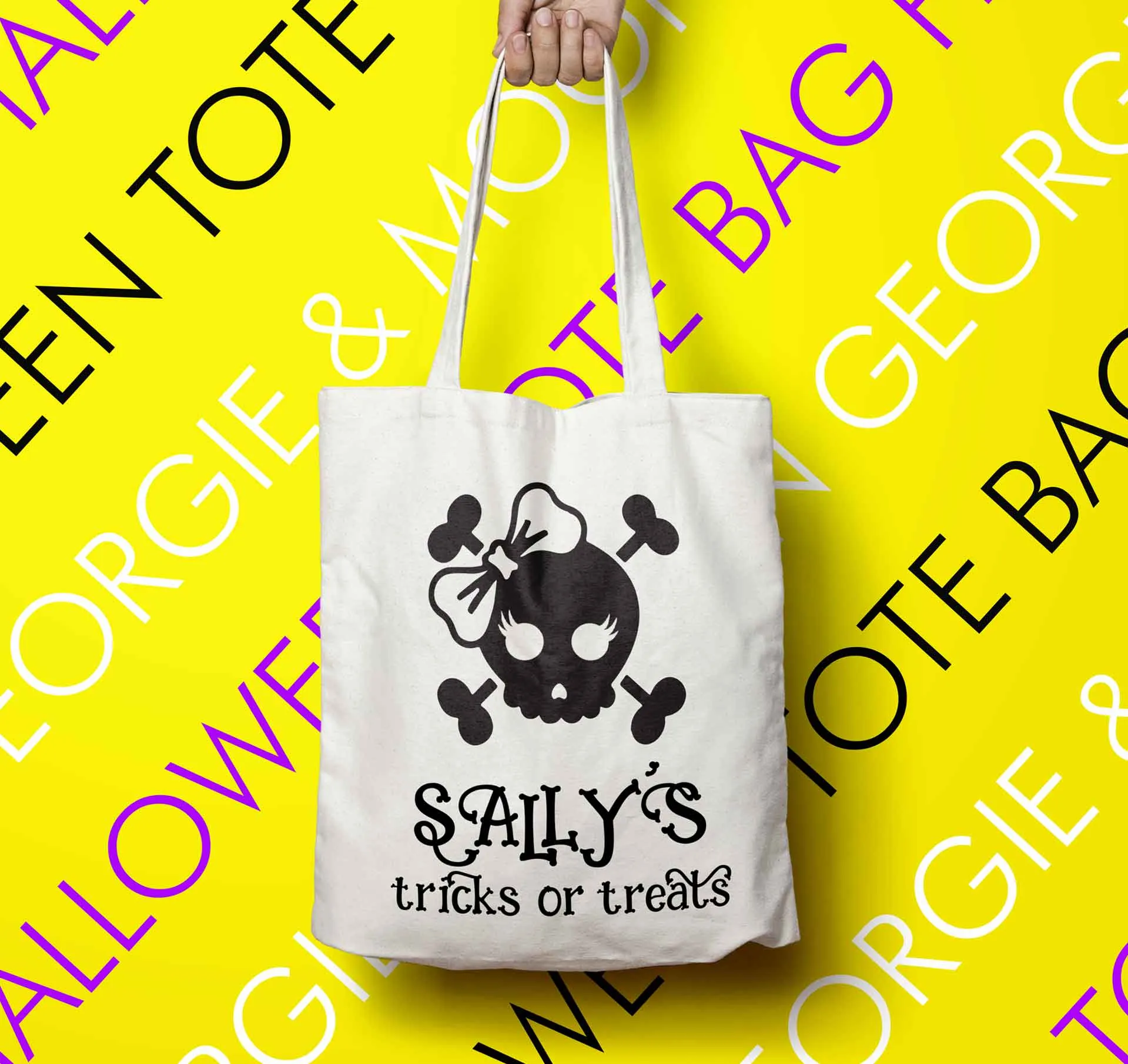 Personalised Halloween Tote Bag Tricks Or Treats