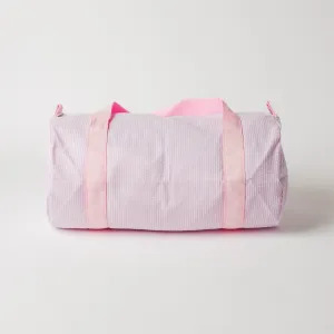 Pink Seersucker Medium Duffel Bag