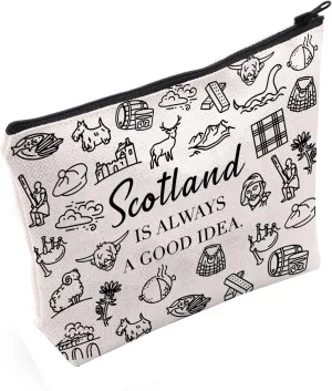 POFULL Scotland Trip Gift Scotland Is Always A Good Idea Cosmetic Bag Edinburgh Gift (Scotland Is Always Cosmetic Bag)