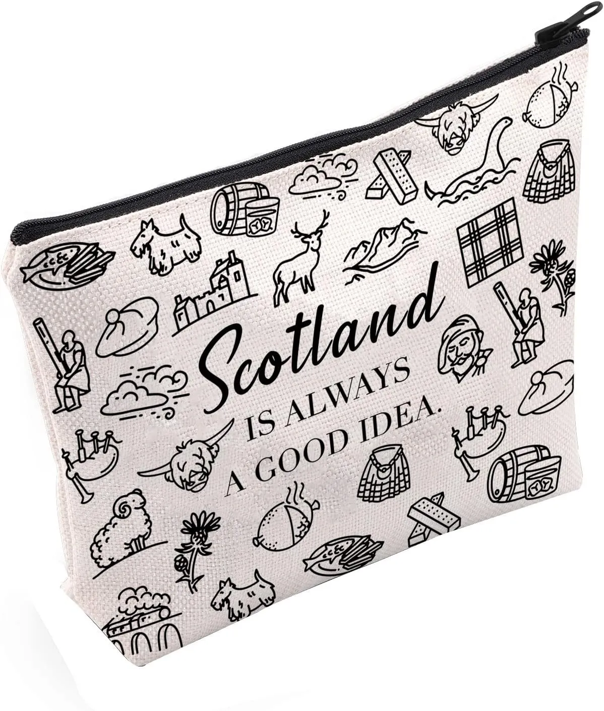 POFULL Scotland Trip Gift Scotland Is Always A Good Idea Cosmetic Bag Edinburgh Gift (Scotland Is Always Cosmetic Bag)