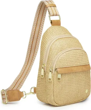 RFID Straw Summer Purses for Women 2025 Woven Sling Bag Fanny Packs Cross body for Everyday Beach Travel Vacation Essentials