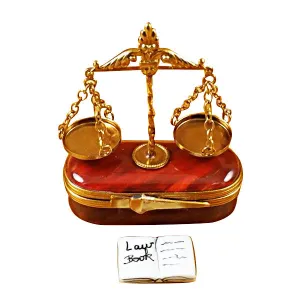 Scales of Justice Limoges Porcelain Box