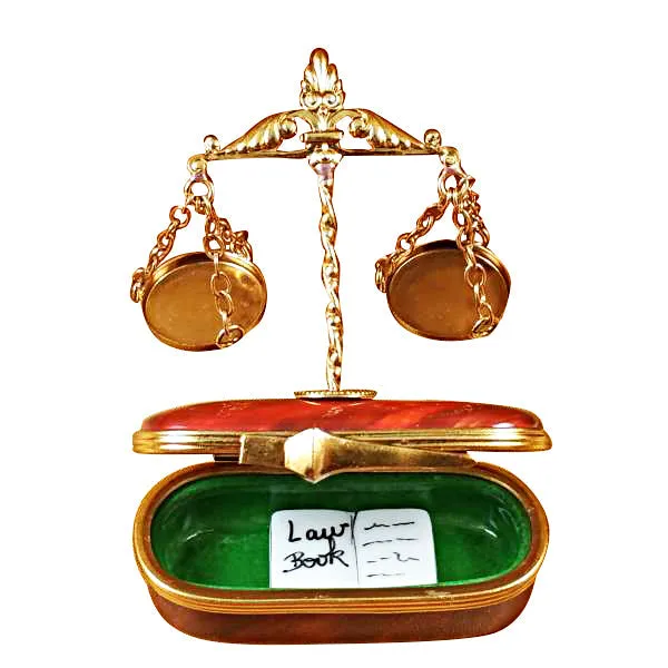 Scales of Justice Limoges Porcelain Box