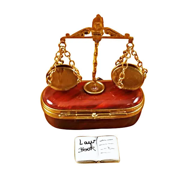 Scales of Justice Limoges Porcelain Box