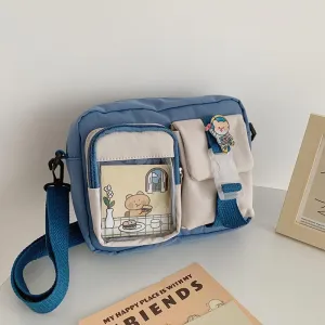 See-Through Pocket Color Block Mini Bags