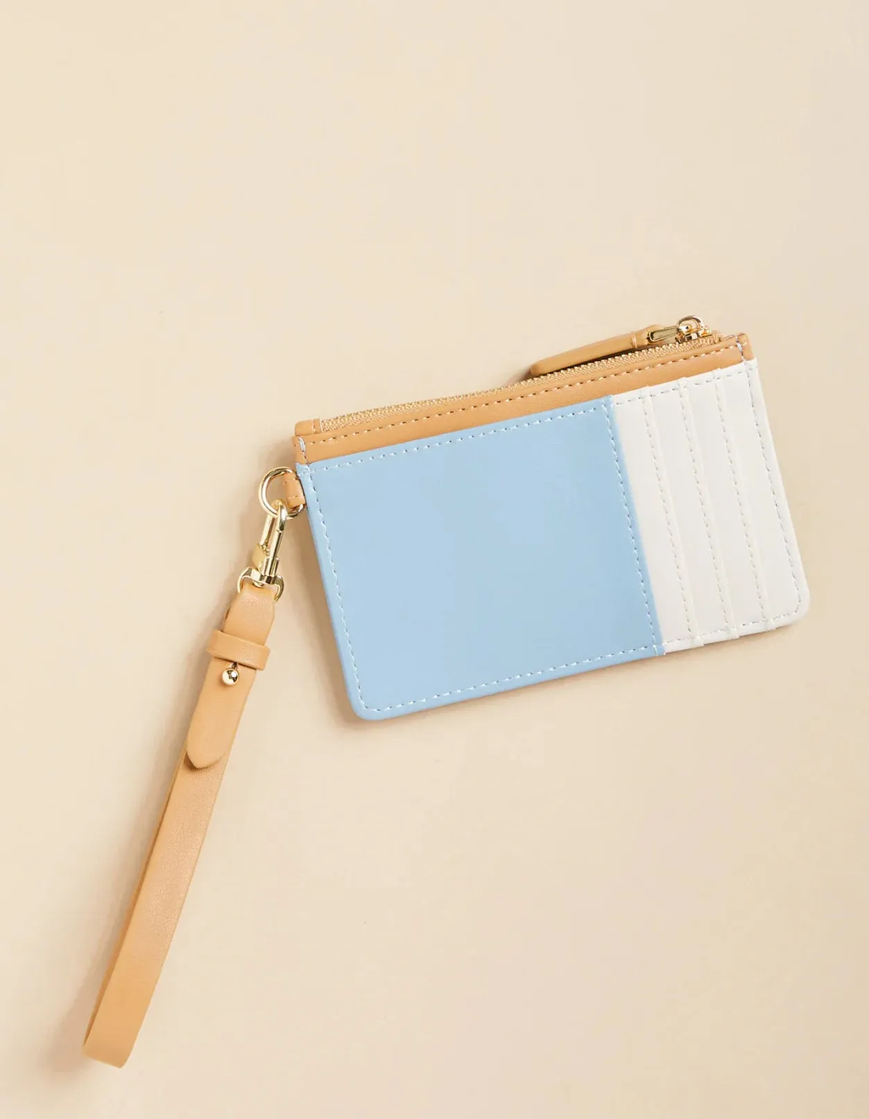 Spartina Slim Card Coinpurse Blue Cream Color Block