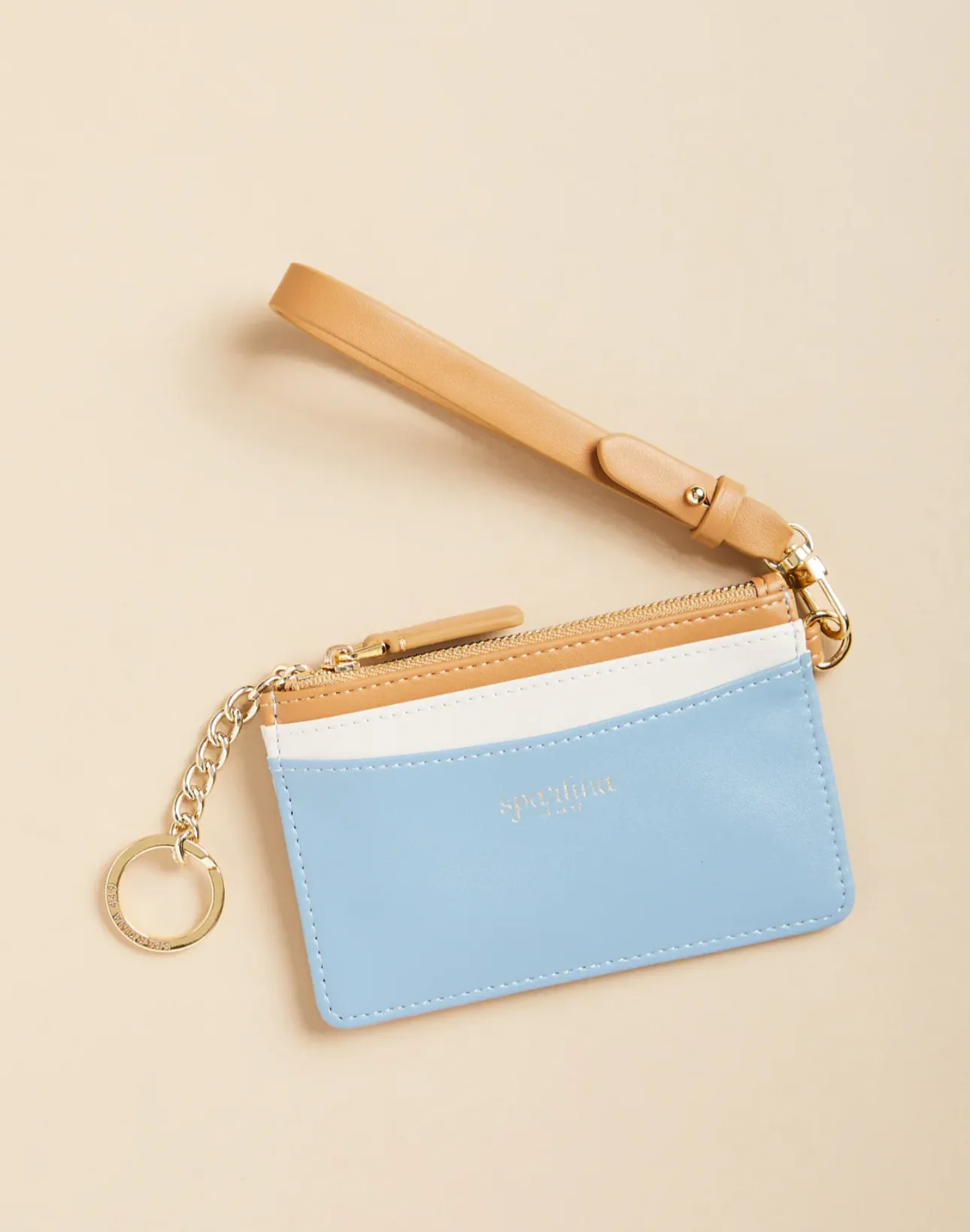 Spartina Slim Card Coinpurse Blue Cream Color Block